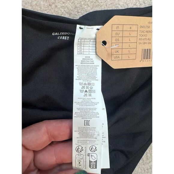 NWT Calzedonia Women's Black Bikini Set L Padded Top Adjustable Straps - Picture 6 of 6